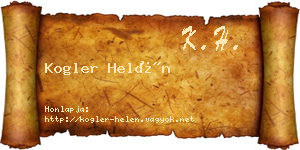 Kogler Helén névjegykártya